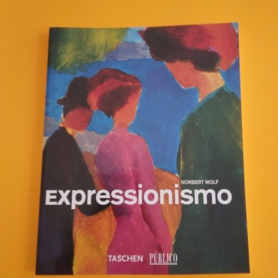 Capa de livro com pintura expressionista e textos expressionismo, Norbert Wolf, Taschen, Público