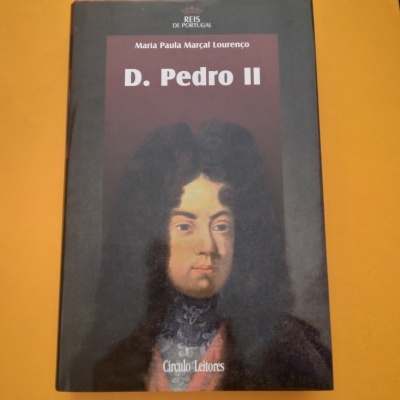 Capa de livro com retrato antigo de homem e texto D. Pedro II