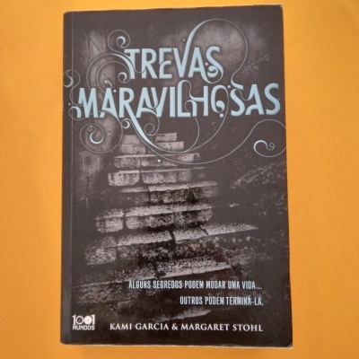 Capa de livro 'TREVAS MARAVILHOSAS' com escadaria em pedra a preto e branco