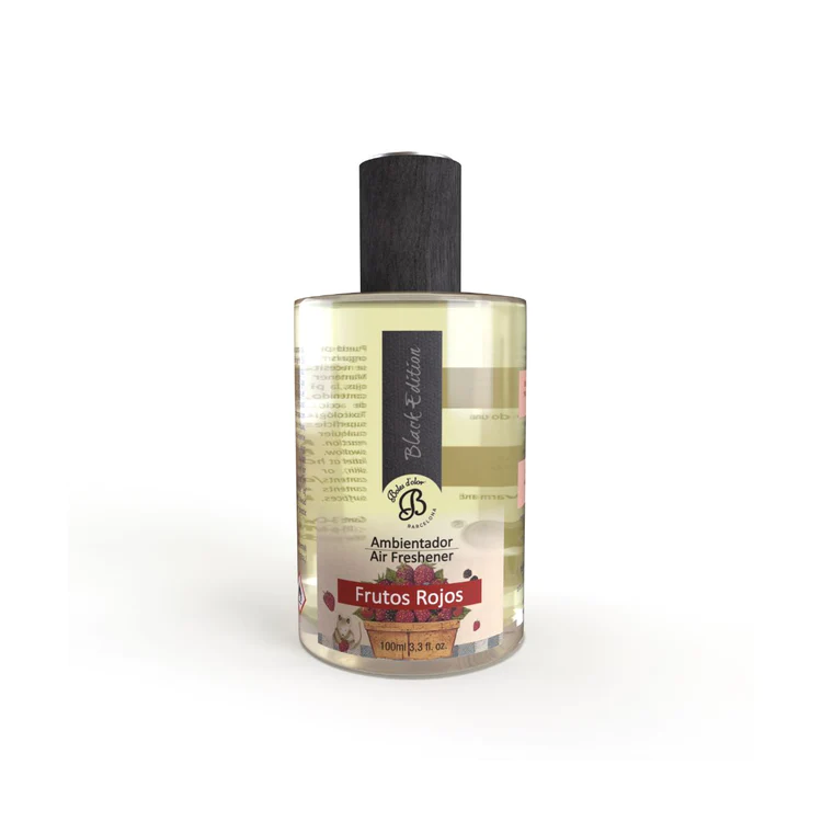 Frasco de ambientador de ar Frutos Rojos com tampa preta