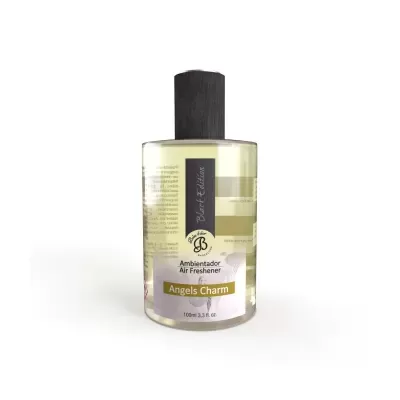 Frasco transparente de ambientador Angels Charm com tampa preta texturada