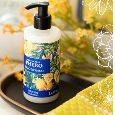 Frasco de sabonete líquido Limão Siciliano da Perfumaría Phebo