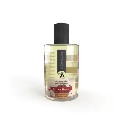 Frasco de ambientador de ar Frutos Rojos com tampa preta