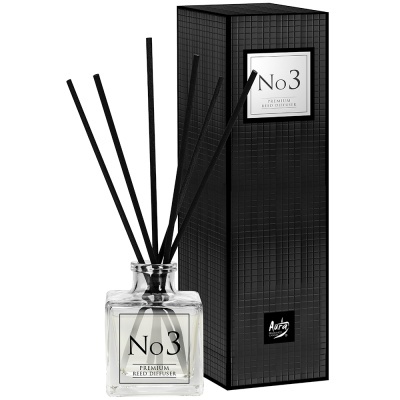 Difusor de aromas No.3 Premium Reed Diffuser com base de vidro e caixa preta
