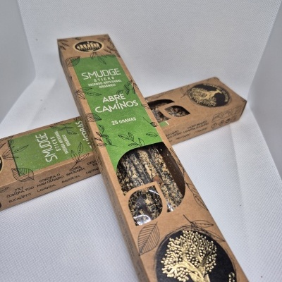 Embalagem de incenso smudge Abre Caminos com janela transparente