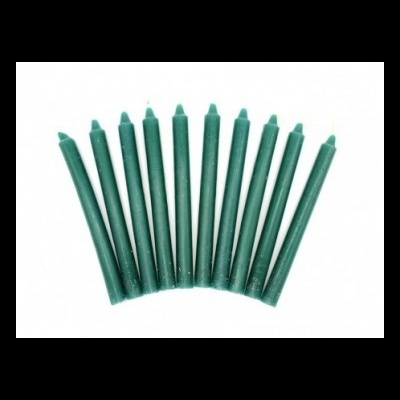 Dez velas verdes finas e longas