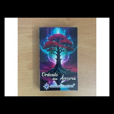 Caixa de oráculo Oráculo das Árvores com ilustração de árvore colorida