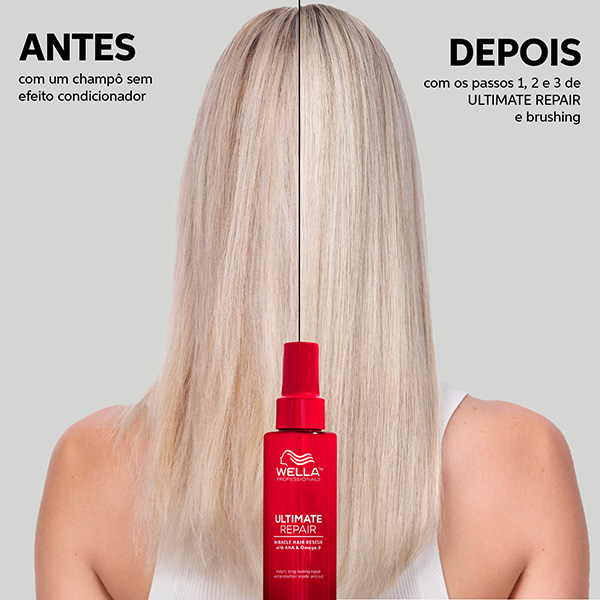 Wella Ultimate Repair Serum 30ml Comparação de cabelo antes e depois de usar Wella Ultimate Repair