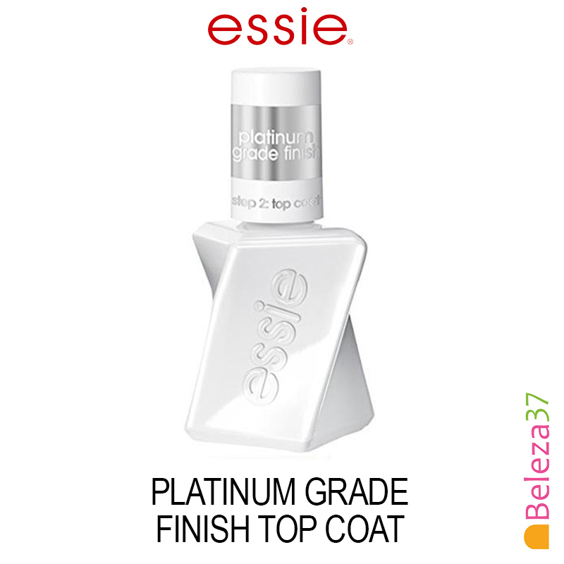 Essie Gel Couture – Top Coat Frasco branco de verniz de unhas Essie Platinum Grade Finish Top Coat