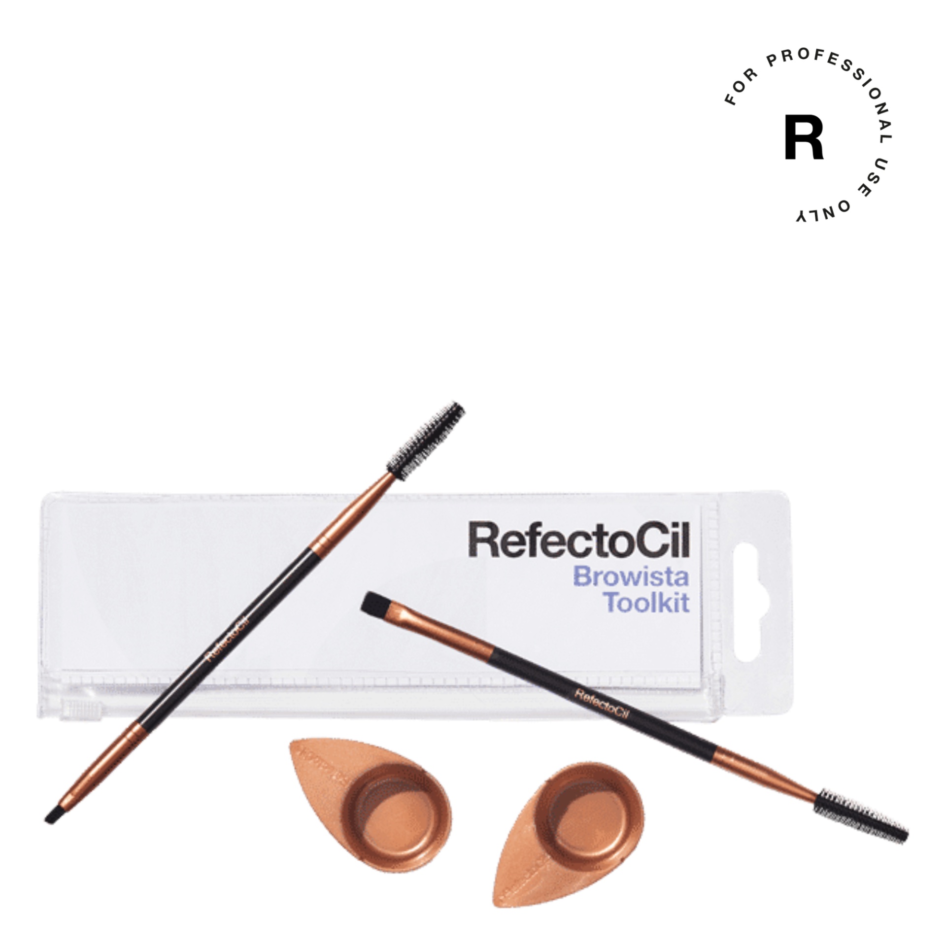 Kit RefectoCil Browista com escovas duplas e paletas em bolsa transparente