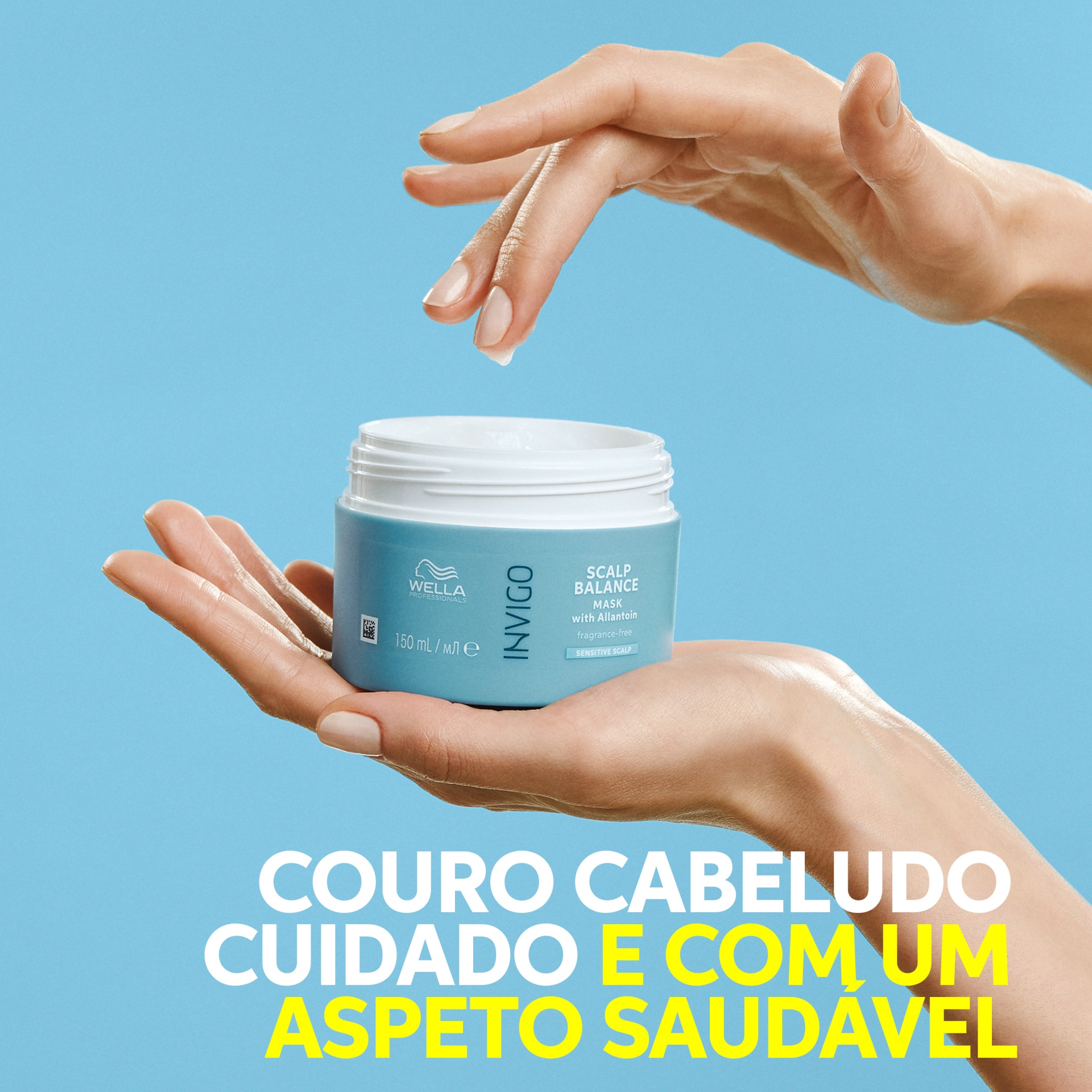 Wella Máscara Invigo Balance Senso Calm (Couro cabeludo irritado) 150ml Creme capilar Wella Invigo Scalp Balance 150 ml em embalagem azul clara com tampa branca