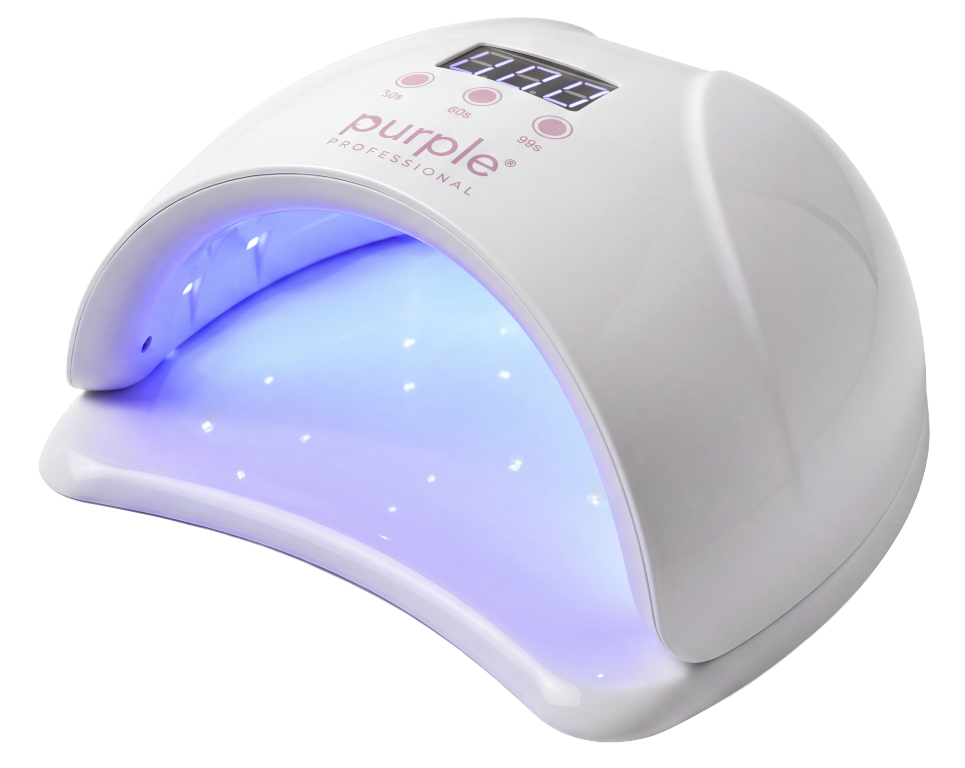 Catalisador Purple Multiled Aura Sensor 48W Dispositivo branco para manicure com luz LED azul e visor digital