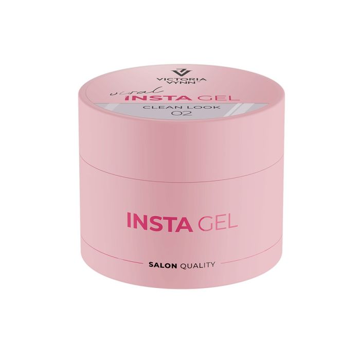 Insta Gel 02 - Clean Look 40 ml Embalagem rosa de gel cosmético com texto VICTORIA VYNN e INSTA GEL