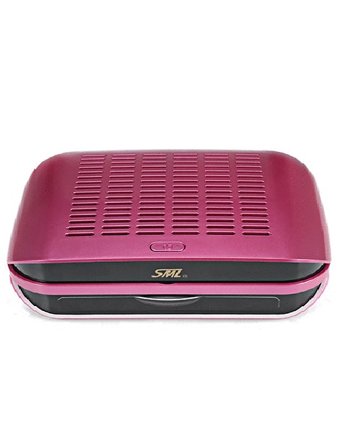 Aspirador Profissional de 68w - Deep Pink Caixa eletrónica cor-de-rosa com ventilações e texto SMI na parte frontal