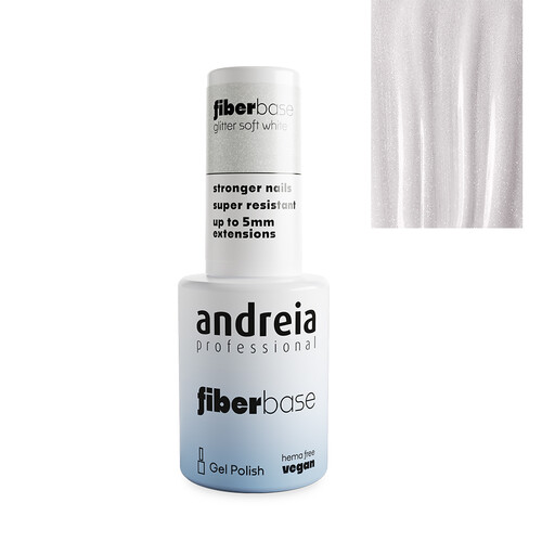 Fiber Base Glitter Soft White Andreia Verniz gel branco perolado Andreia Professional fiberbase