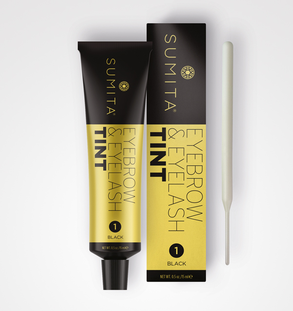Tinta para Sobrancelhas e Pestanas Sumita 15ml - 01 - Preto Tubo e caixa de tintura para sobrancelhas e pestanas preta SUMITA com aplicador branco