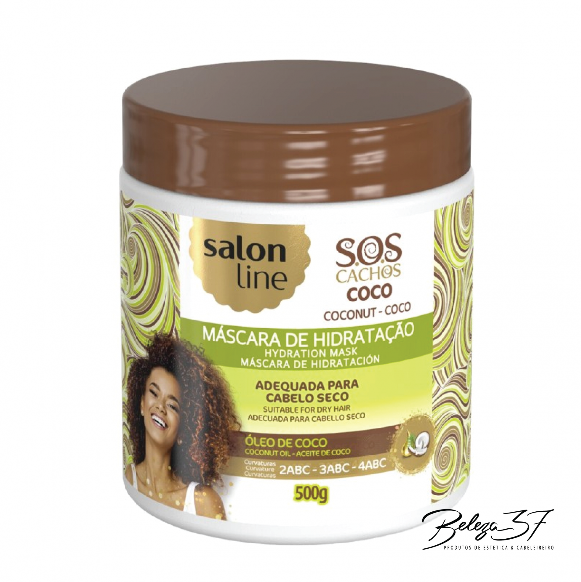 Salon Line SOS Cachos - Máscara de Hidratação Côco 500g Máscara de hidratação para cabelo seco Salon Line S.O.S Cachos Coco 500g