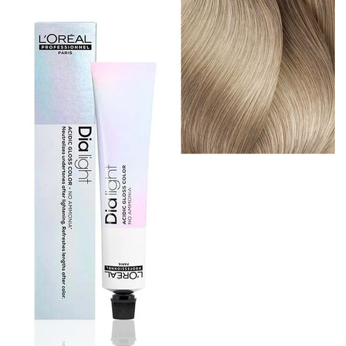 L’Oréal Dia Light 10.12 Creme de coloração DiaLight L'Oréal com amostra de cor de cabelo loiro acinzentado