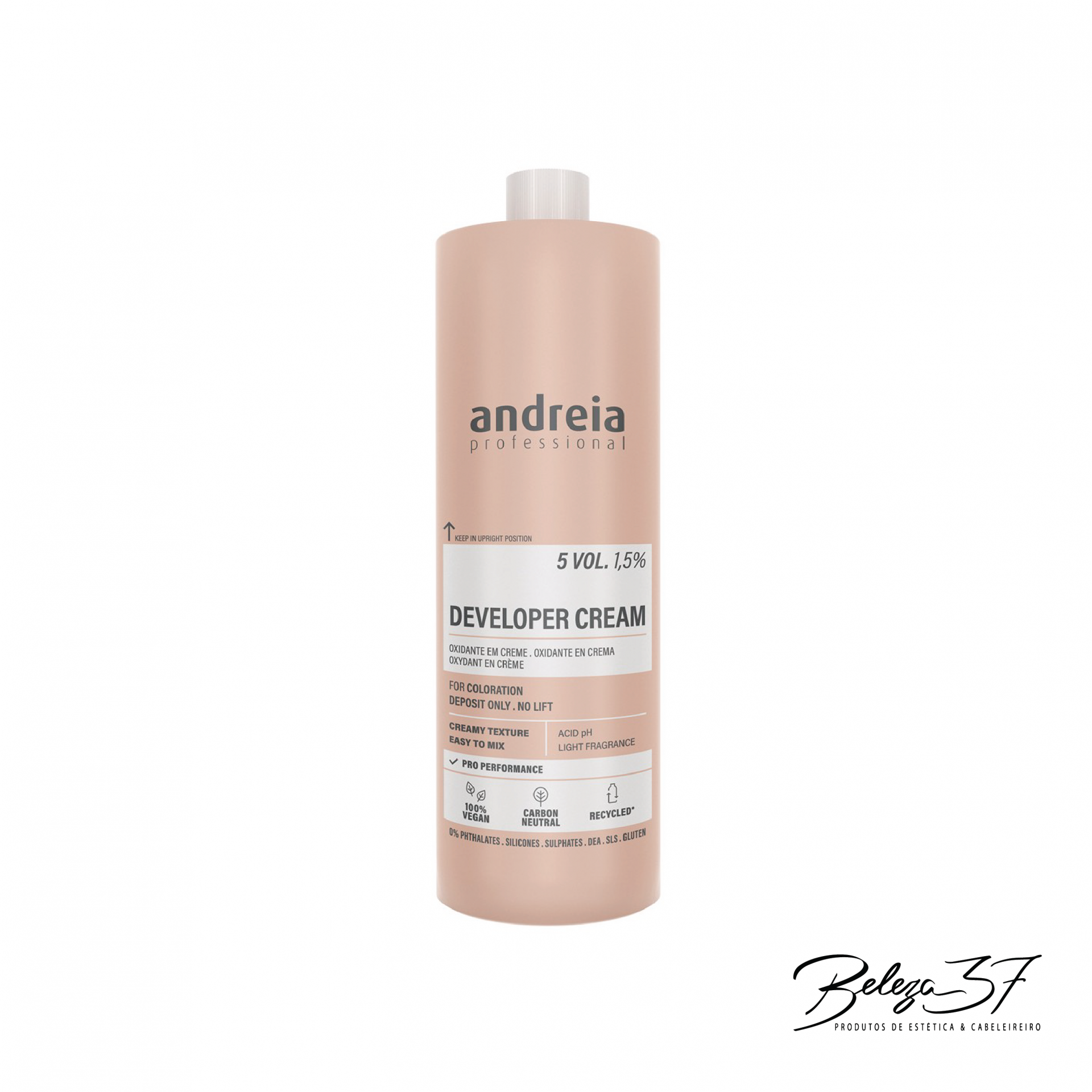Oxidante Developer cream Andreia 5 Vol. 1,5% 1L Frasco de creme revelador andrei professional 5 VOL 1,5%