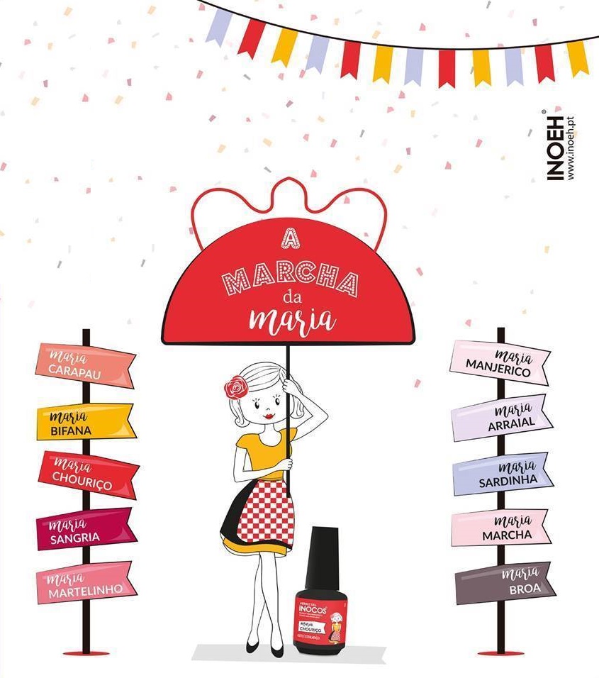 Verniz Gel Inocos — Coleção "A Marcha da Maria" — 10 Cores Verniz Gel Inocos — Coleção "A Marcha da Maria" — 10 Cores