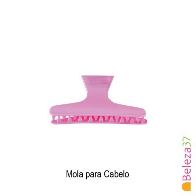 Mola para cabelo rosa em plástico com dentes triangulares