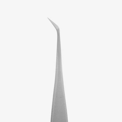 Pinça metálica cinzenta com ponta curva