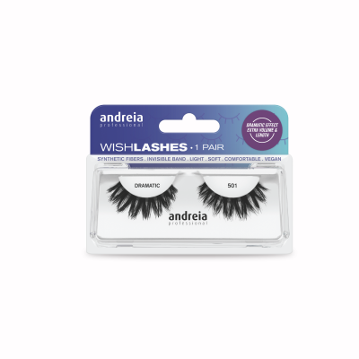 Pestanas postiços Andreia Wish Lashes Dramatic 501 em embalagem de plástico