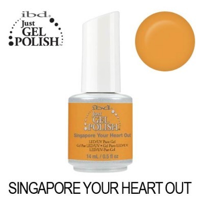 Frasco de verniz gel Ibd Just Gel Polish laranja Singapore Your Heart Out