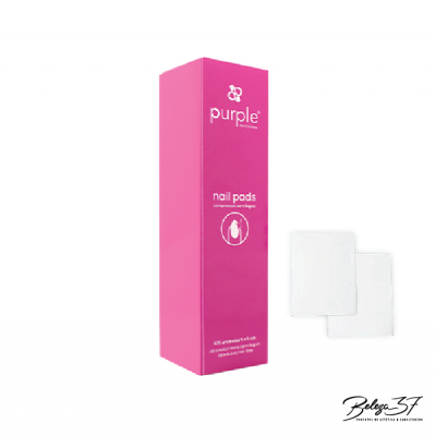 Embalagem rosa purple de almofadas para unhas com duas almofadas brancas