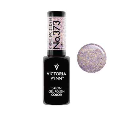 Esmalte gel Victoria Vynn Nº373 glitter lilás em embalagem preta