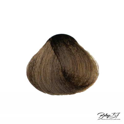 amostra de cabelo sintético castanho claro com reflexos dourados