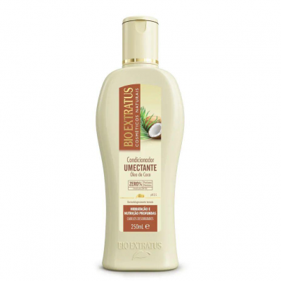 Frasco creme de condicionador umectante Bio Extratus óleo de coco 250 ml