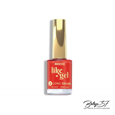 Verniz de unhas vermelho INOCOS like gel com tampa dourada