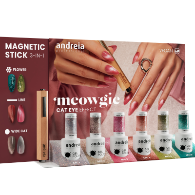 Conjunto vernizes gel Cat Eye com batom magnético e várias cores