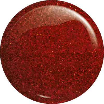 Verniz de unhas vermelho escuro brilhante com glitter