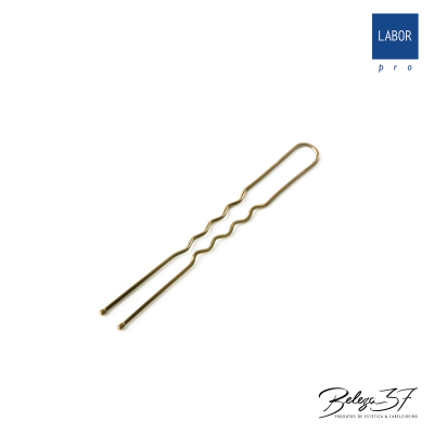 Pregadeira de cabelo metálica dourada com design ondulado