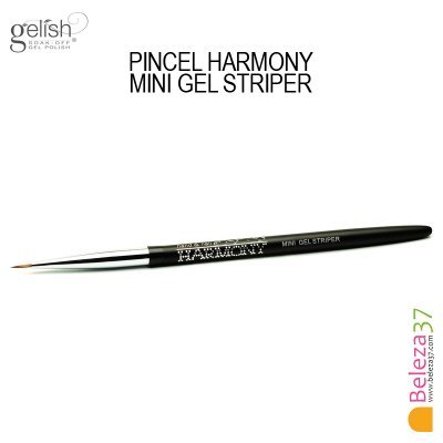 Pincel Harmony Mini Gel Striper para unhas com cabo preto e cerdas finas