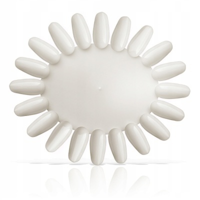 Mostruário oval branco com unhas artificiais para verniz