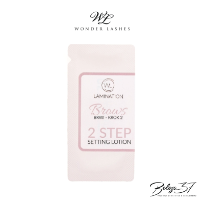 Pacote pequeno rosa pastel de loção para laminação de sobrancelhas WL Wonder Lashes