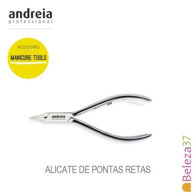 Alicate de pontas retas em metal brilhante para manicure