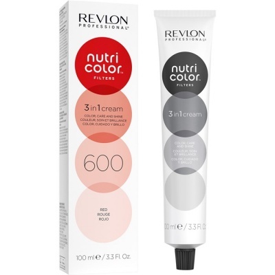 REVLON PROFESSIONAL nutri color FILTERS 3in1 cream 600 vermelho embalagem e tubo