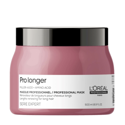 Pote rosa com tampa preta de máscara profissional L'Oréal Pro longer
