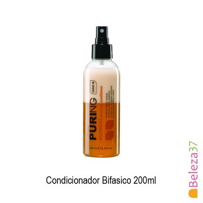Frasco de condicionador bifásico 200 ml com tampa spray preta