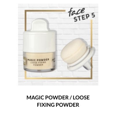 Pó solto fixador MAGIC POWDER com esponja para aplicação