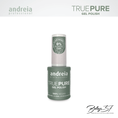 Verniz gel verde da andreia professional TRUE PURE com tampa cinza e selo 0% plástico.