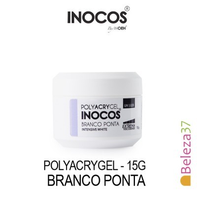 Frasco branco de POLYACRYGEL INOCOS BRANCO PONTA 15g para UV e LED