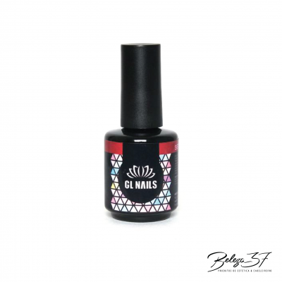 Frasco de verniz de unhas GL NAILS com rótulo de padrão geométrico colorido