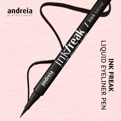 Caneta eyeliner líquida preta com ponta fina da marca andreia professional