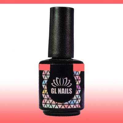 Frasco de verniz para unhas preto com rótulo geométrico colorido