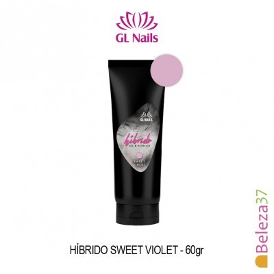 Frasco preto de gel híbrido para unhas Sweet Violet da GL Nails